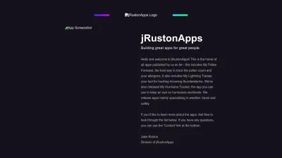 Screenshot preview of jrustonapps.com