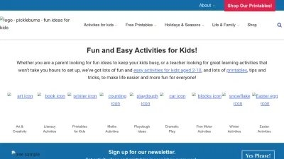 Screenshot preview of picklebums.com