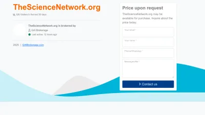 Screenshot preview of thesciencenetwork.org