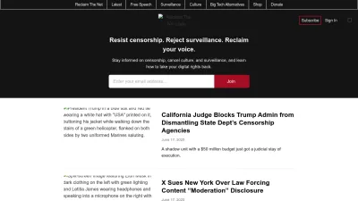 Screenshot preview of reclaimthenet.org
