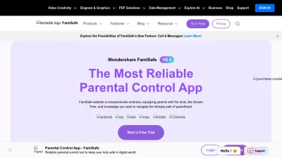 Screenshot preview of famisafe.wondershare.com