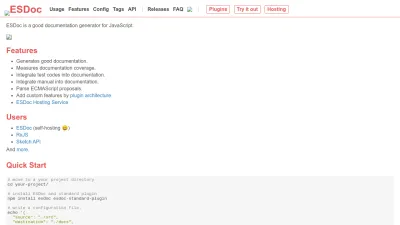 Screenshot preview of esdoc.org