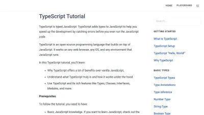 Screenshot preview of typescripttutorial.net
