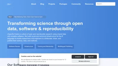Screenshot preview of ropensci.org