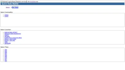 Screenshot preview of quickstats.nass.usda.gov