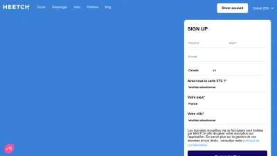 Screenshot preview of heetch.com