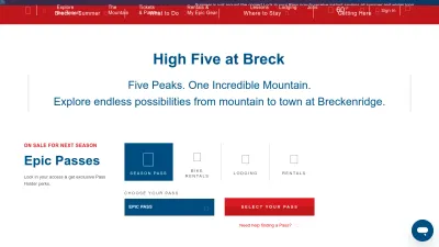 Screenshot preview of breckenridge.com