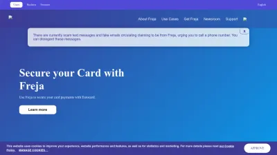 Screenshot preview of frejaeid.com