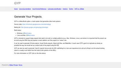 Screenshot preview of gyp.gsrc.io