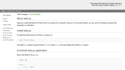 Screenshot preview of webpy.org