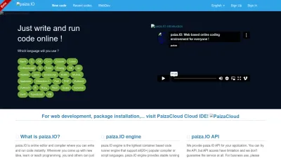 Screenshot preview of paiza.io