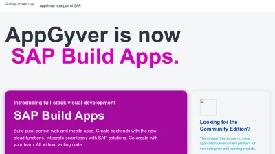 Screenshot preview of appgyver.com