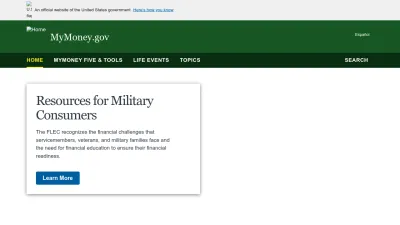 Screenshot preview of mymoney.gov