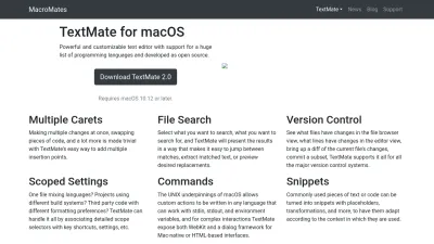 Screenshot preview of macromates.com