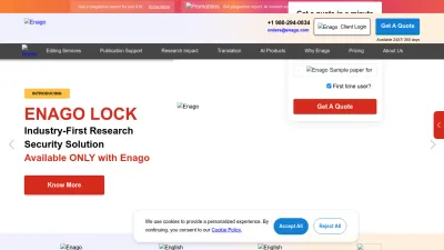 Screenshot preview of enago.com