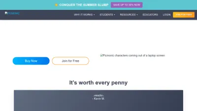 Screenshot preview of picmonic.com