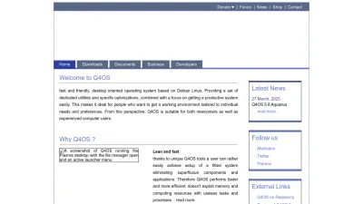Screenshot preview of q4os.org