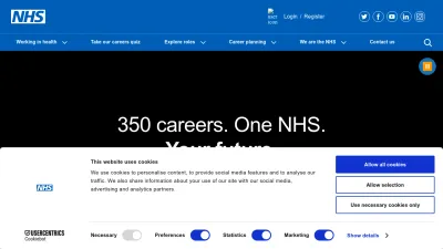 Screenshot preview of healthcareers.nhs.uk