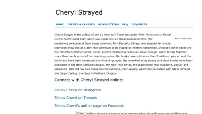 Screenshot preview of cherylstrayed.com