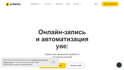 Screenshot preview of yclients.com