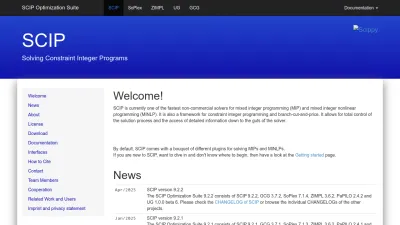 Screenshot preview of scipopt.org