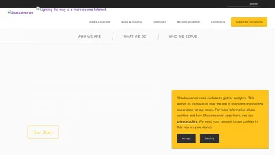 Screenshot preview of shadowserver.org