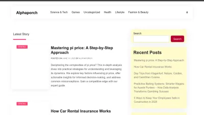 Screenshot preview of alphaporch.com