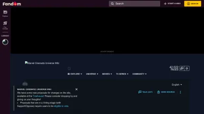 Screenshot preview of marvelcinematicuniverse.fandom.com