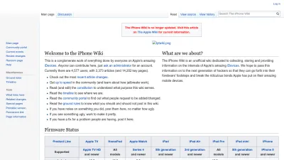 Screenshot preview of theiphonewiki.com
