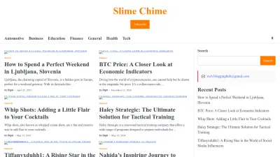 Screenshot preview of slimechime.com