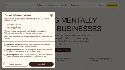 Screenshot preview of unmind.com