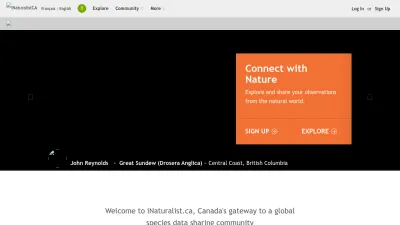 Screenshot preview of inaturalist.ca