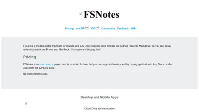 Screenshot preview of fsnot.es