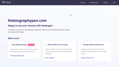 Screenshot preview of thebiographypen.com