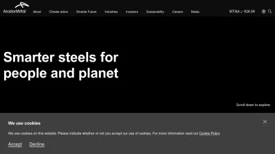 Screenshot preview of corporate.arcelormittal.com