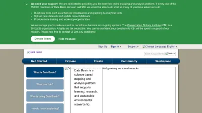 Screenshot preview of databasin.org