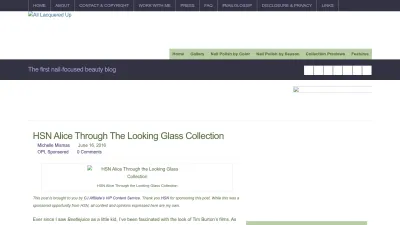Screenshot preview of alllacqueredup.com
