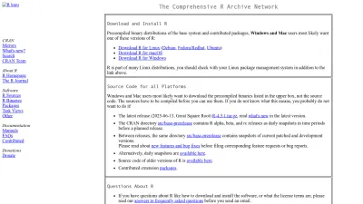 Screenshot preview of cran.rstudio.com