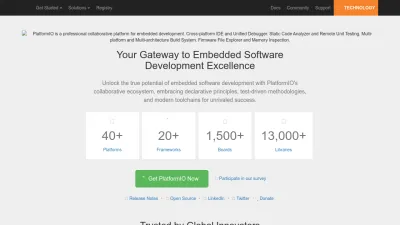 Screenshot preview of platformio.org