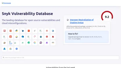 Screenshot preview of security.snyk.io