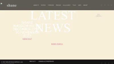 Screenshot preview of shanemacgowan.com