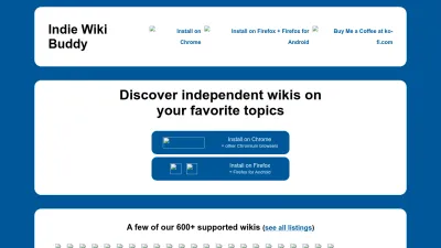 Screenshot preview of getindie.wiki