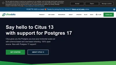 Screenshot preview of citusdata.com