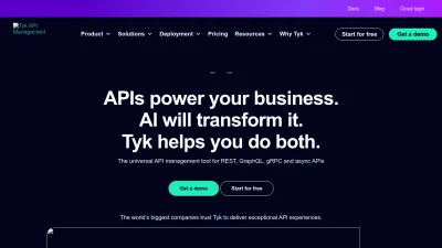 Screenshot preview of tyk.io