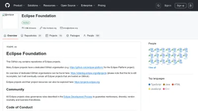 Screenshot preview of eclipse.github.io