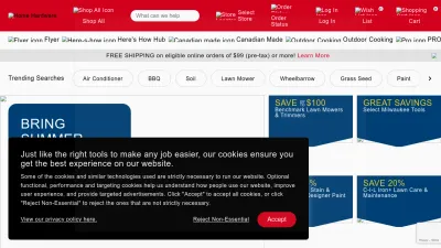 Screenshot preview of homehardware.ca