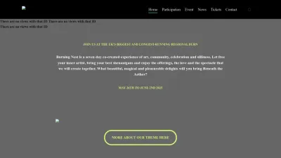 Screenshot preview of burningnest.co.uk