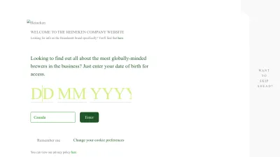 Screenshot preview of theheinekencompany.com