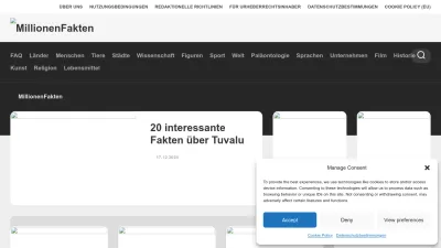 Screenshot preview of millionenfakten.de