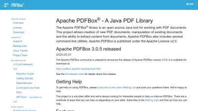 Screenshot preview of pdfbox.apache.org